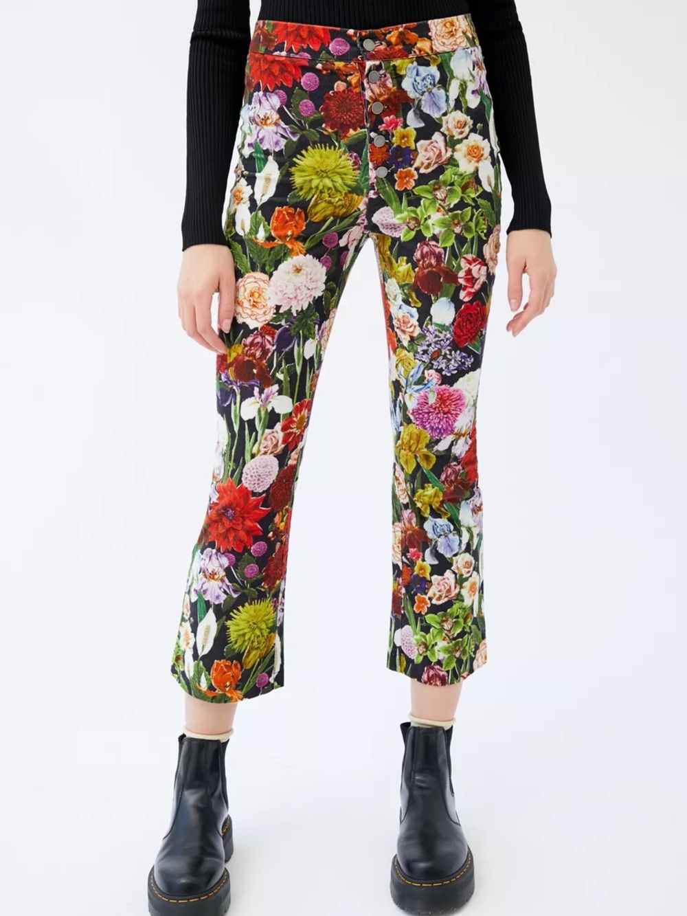 UO Kat Velvet High-Waisted Kick Flare Pant